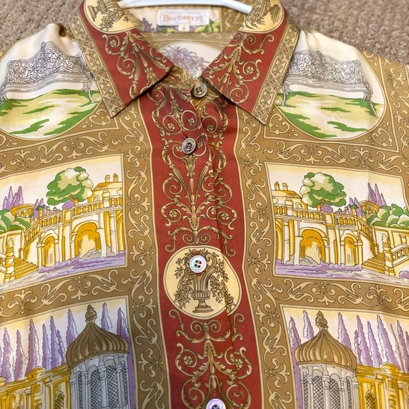 Burberry Vintage Silk Blouse SZ 9 🏰 🫅 - Picture 8 of 16
